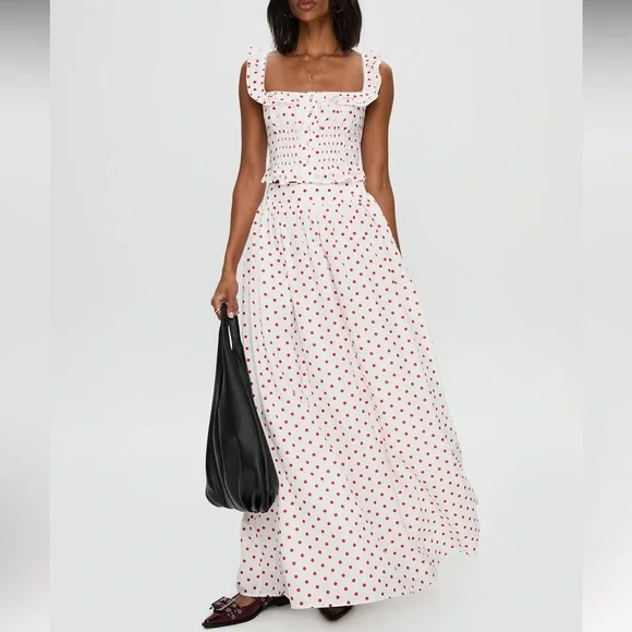 Princess Polly White and Red Polka Dot Set - Picture 1 of 3